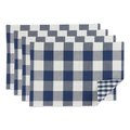 Fastfood Navy & Off White Reversible Gingham & Buffalo Check Placemat FA2567682